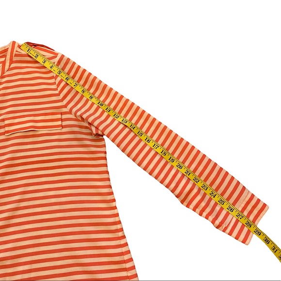 CALVIN KLEIN  | ORANGE STRIPED BUTTON DOWN SHIRT - Picture 12 of 14